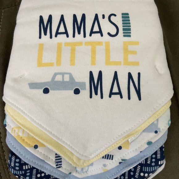 Baby Boy 5 Pack Bib Set 0-12 months - Picture 1 of 4